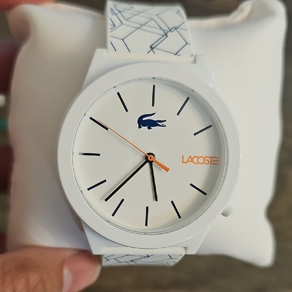 Lacoste White Watch with Blue and Orange Details - Picture 2 of 5